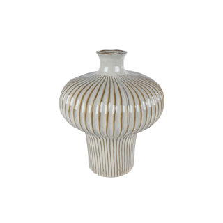 No brand vase jodie l faïence marron blanc 31x31x35.5cm