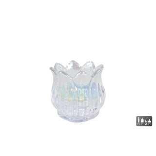 No brand photophore tulipe lustre perle verre 7x7x7cm | 4 pièces