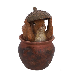 Sculpture écureuil marron 2 assortis 11,5x10,3x17cm