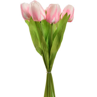 Bouquet de tulipes 7 pièces 35 cm rose