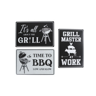 Plaque murale barbecue grill métal 20x30cm