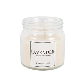 Bougie parfumée en verre crème lavande 6 cm