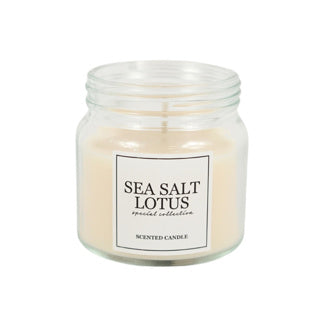 Bougie parfumée en verre sel marin crème de lotus 6 cm