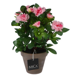 Edelman plante artificielle azalée rose en pot | 2 pièces