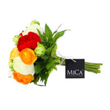 Décorations en mica bouquet d'art renoncule orange | 2 pièces