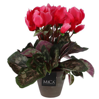 Plante artificielle cyclamen rose en pot