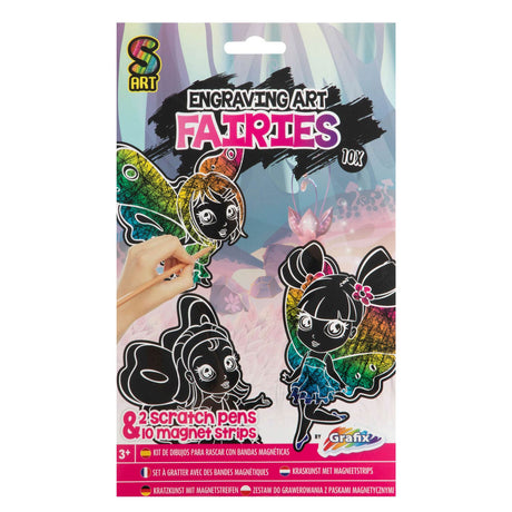 Ensemble d'aimants à gratter pour groupe d'artisanat créatif, fées, 10 pcs.