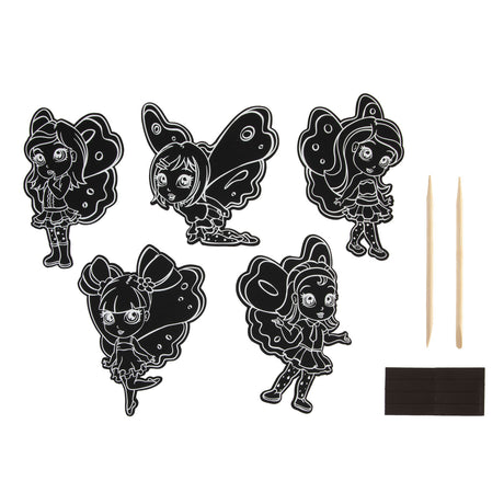Ensemble d'aimants à gratter pour groupe d'artisanat créatif, fées, 10 pcs.