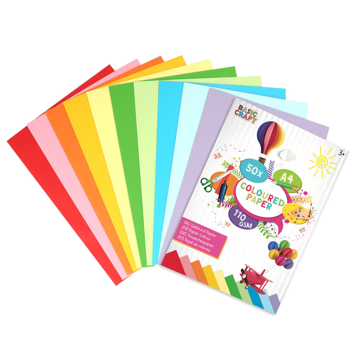 Creative Craft Group colored paper A4 110 GSM, 50 sheets