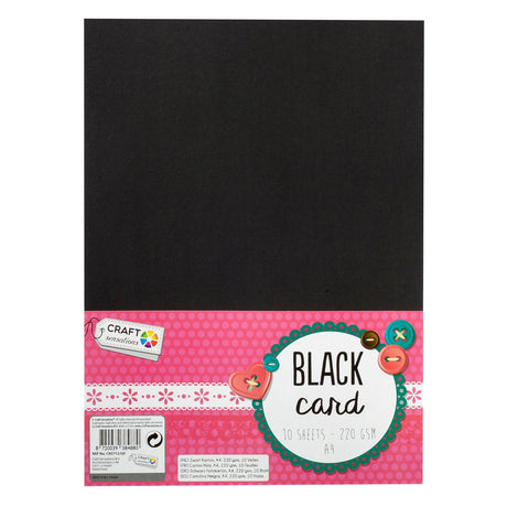 Groupe d'artisanat créatif hobby carton noir a4, 10 feuilles