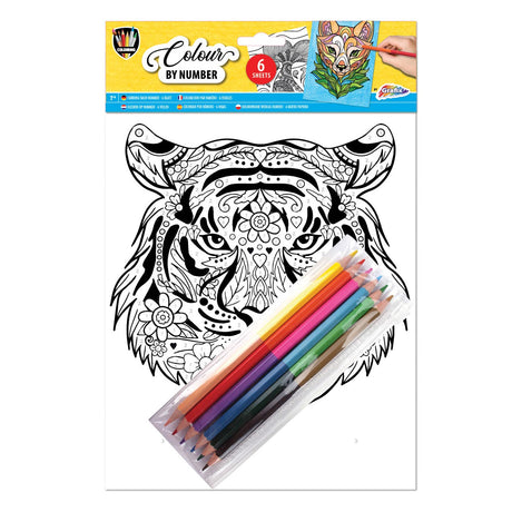 Grafix couleurs sur numéro A4 - lion