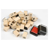 Ensemble de tampons en bois Creative Craft Group - figurines, 27 pcs.