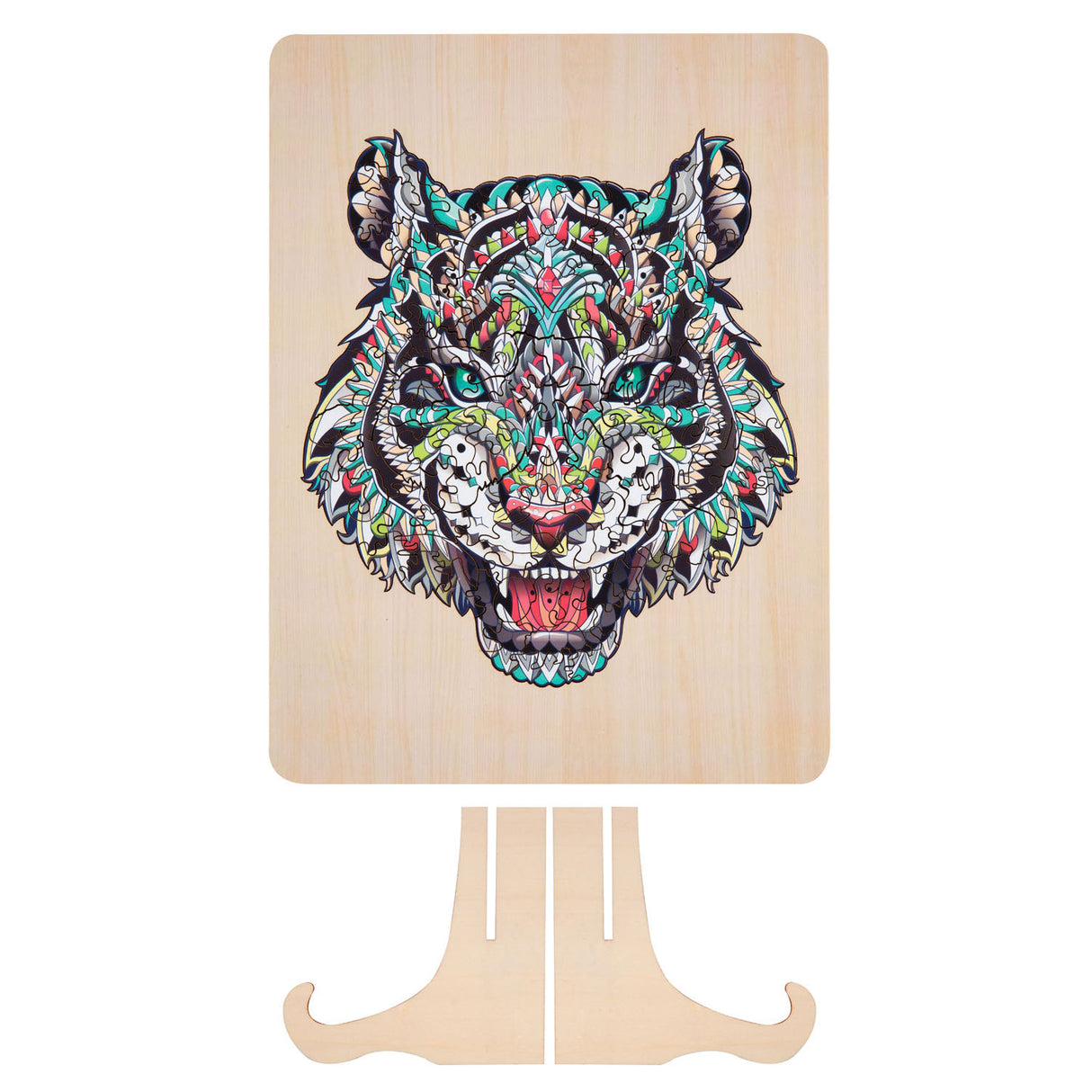 Groupe d'artisanat créatif tigre puzzle en bois unique, 130 pcs.