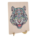 Groupe d'artisanat créatif tigre puzzle en bois unique, 130 pcs.