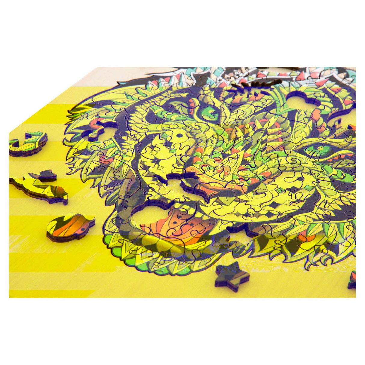 Groupe d'artisanat créatif tigre puzzle en bois unique, 130 pcs.