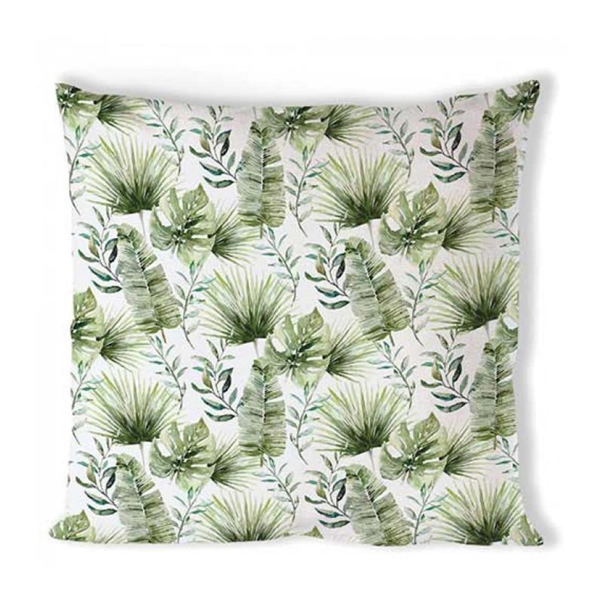 Housse de coussin Ambiente 40x40cm feuilles de jungle blanc
