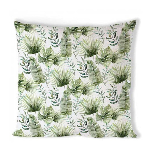 Housse de coussin Ambiente 40x40cm feuilles de jungle blanc