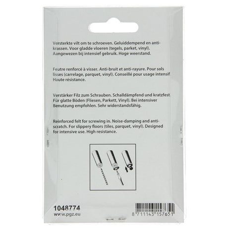 Mack 1048774 - versterkte vilt + schroef bruin ø 70 mm 4 st pcs | 6 stuks