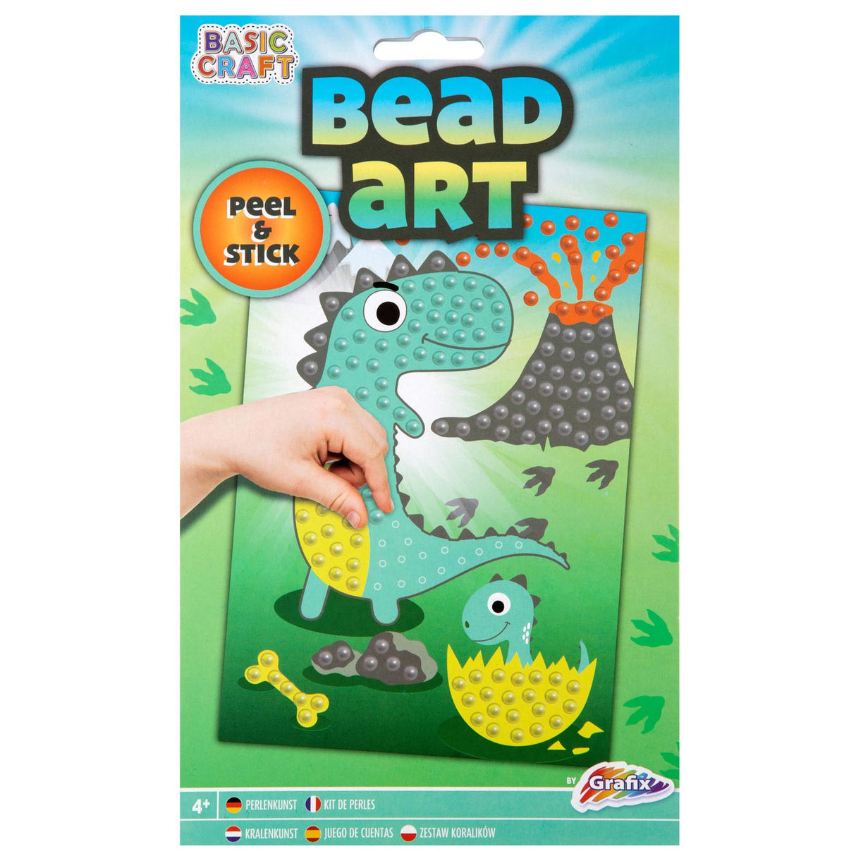 Grafix Craft Set BEAD ART DINO