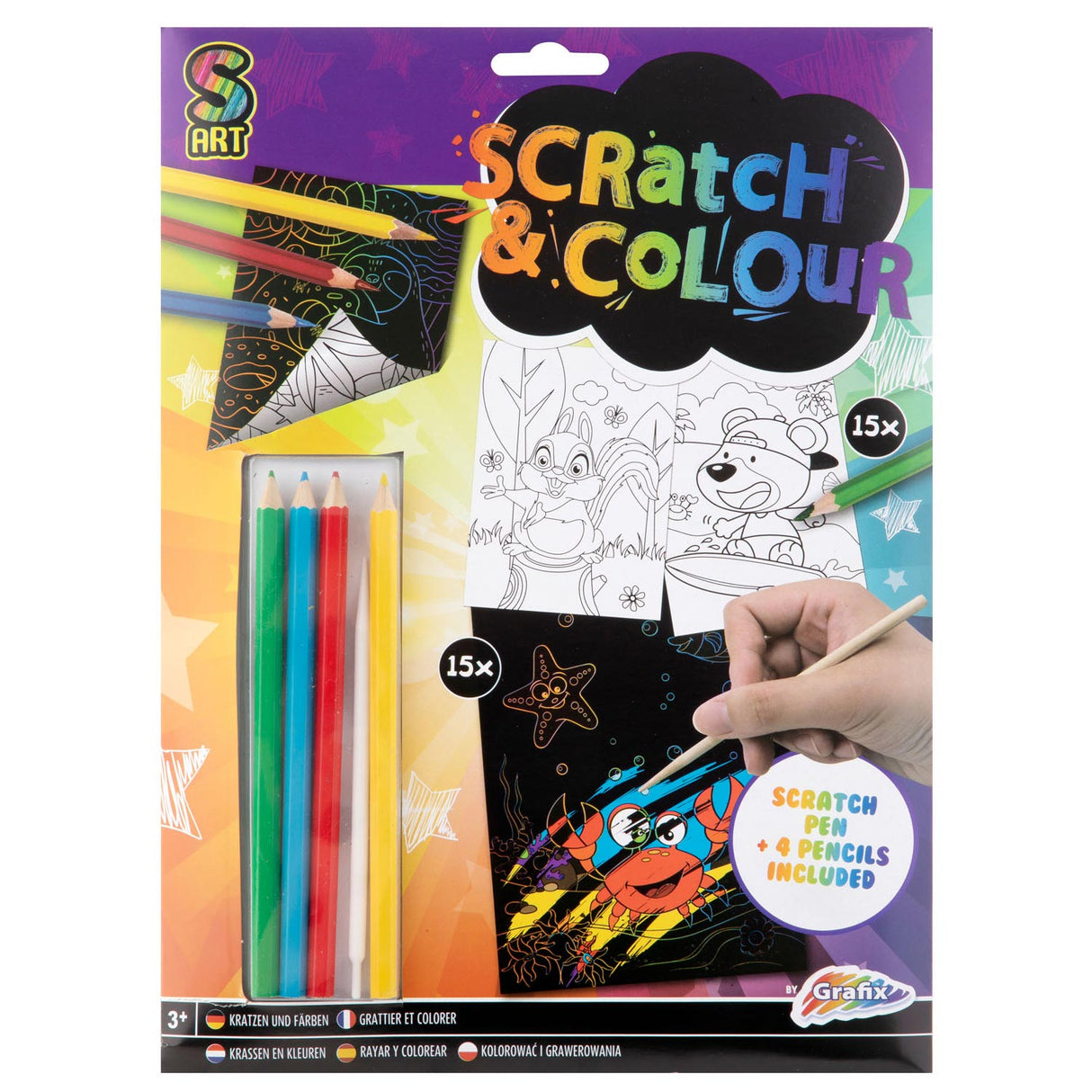 Grafix Craft Set Scratch and Colors A4