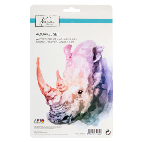 Ensemble de peinture aquarelle Nassau fine art nassau, 18 couleurs