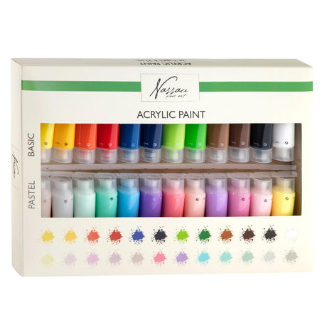 Nassau fine art nassau base de peinture acrylique et couleurs pastel, 24x22ml