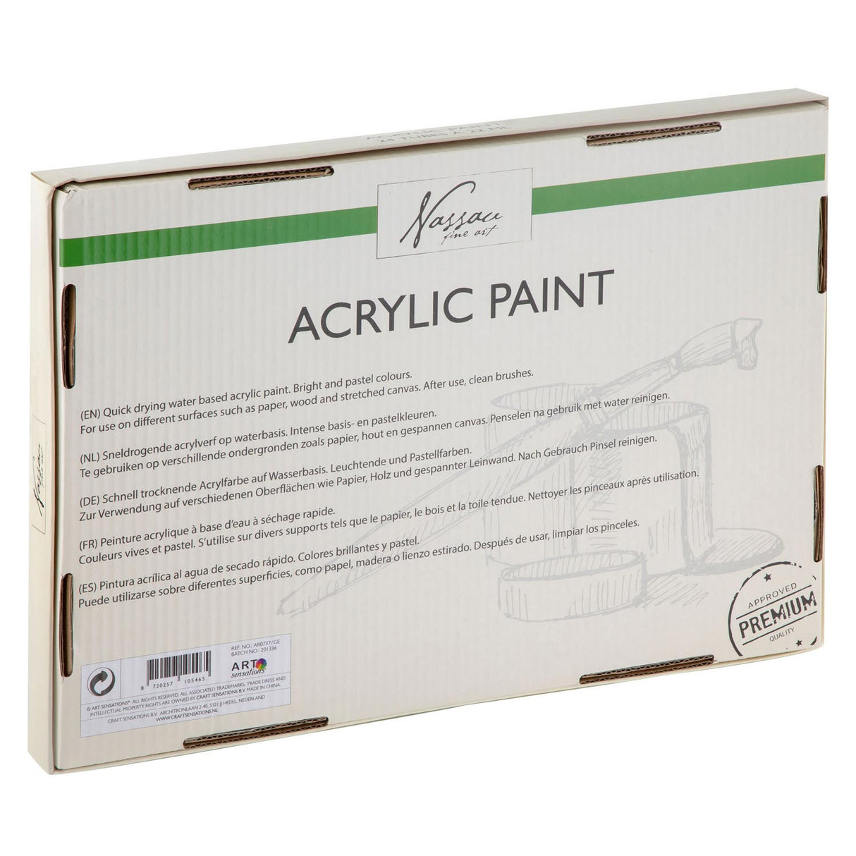 Nassau Fine Art Base de peinture acrylique Nassau et couleurs pastel, 24x22 ml