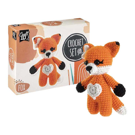 Kit de crochet de groupe de loisirs créatifs renard - incl. aiguille et fil