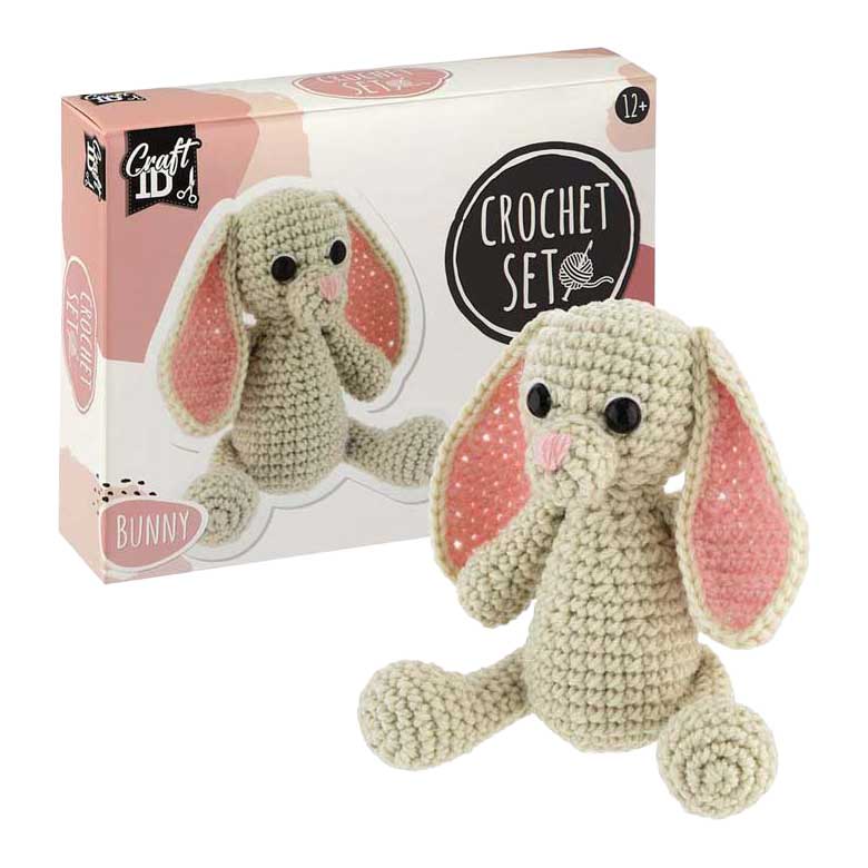 Kit de crochet de groupe d'artisanat créatif lapin - incl. aiguille et fil