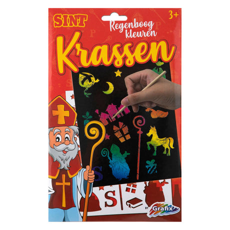 Grafix Sinterklaas gratte les couleurs de l'arc-en-ciel
