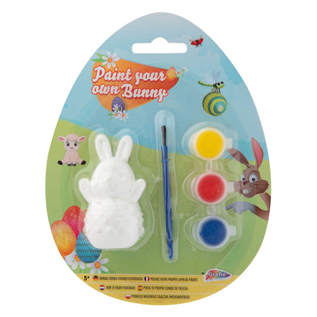 Un groupe d'artisanat créatif peint votre propre lapin de Pâques