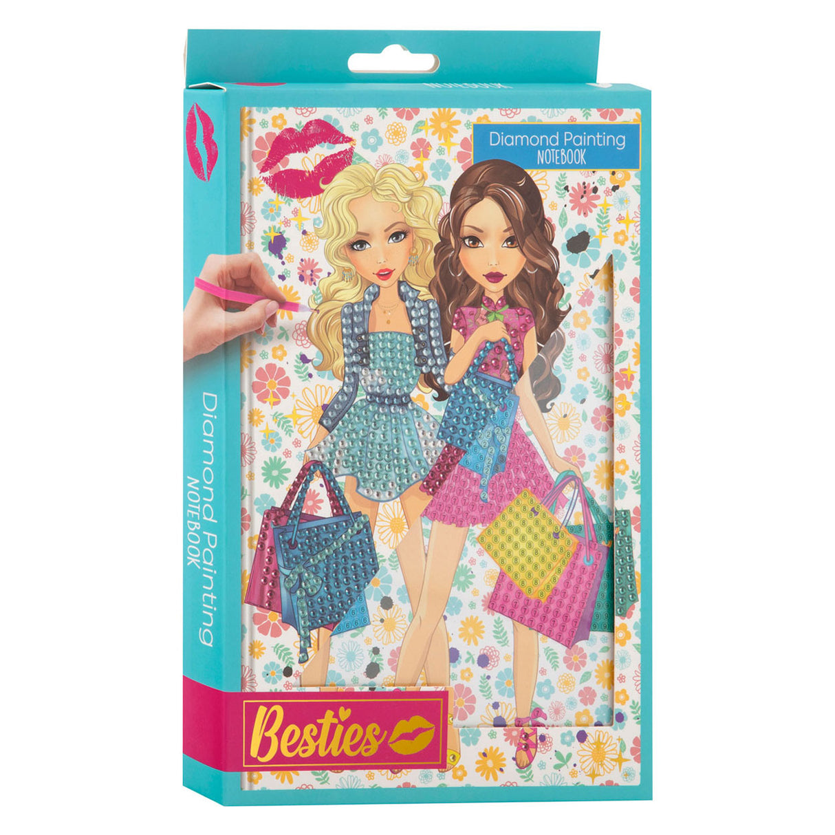 Besties Diamond Painting Notebook Blau