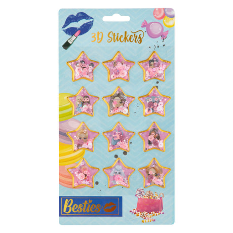 Besties grafix 3d autocollants à paillettes pack de 12