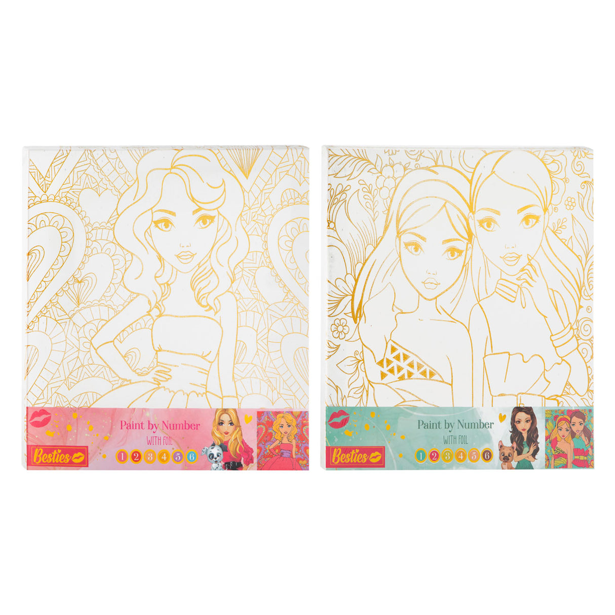 Peinture sur toile Besties par numéro, 30x30cm