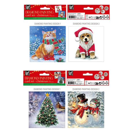 Grafix réalisez vos propres cartes de Noël en peinture diamant, 2 pcs.