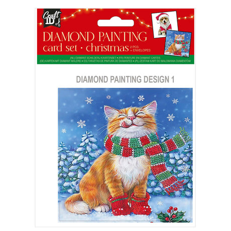 Faites vos propres cartes de Noël peinture de diamant, 2e.