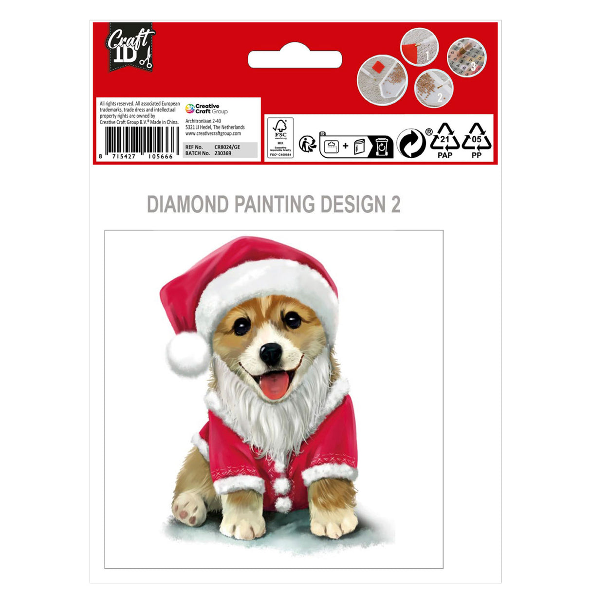 Faites vos propres cartes de Noël peinture de diamant, 2e.