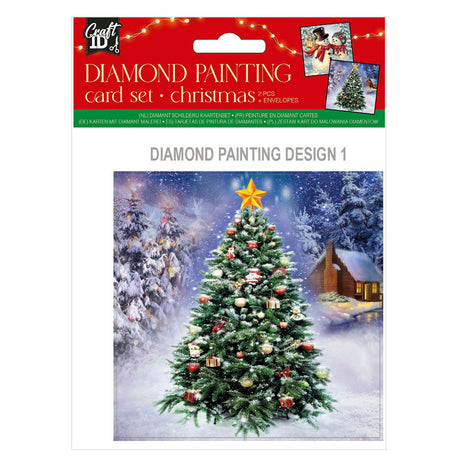 Grafix réalisez vos propres cartes de Noël en peinture diamant, 2 pcs.