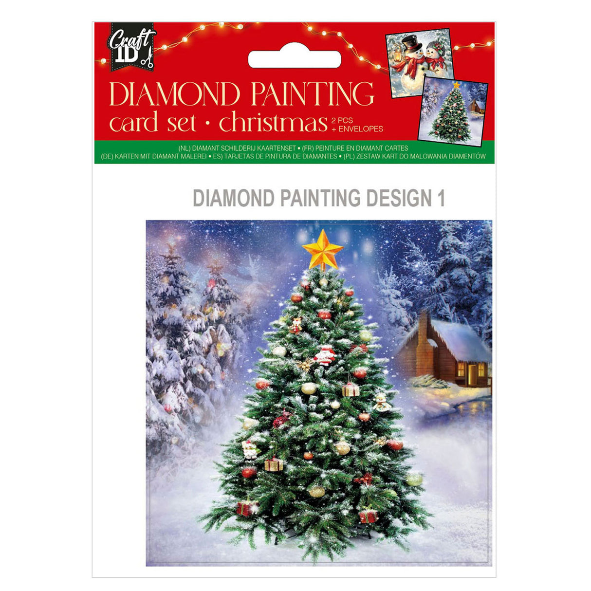 Maak je eigen Kerst Kaarten Diamond Painting, 2st.