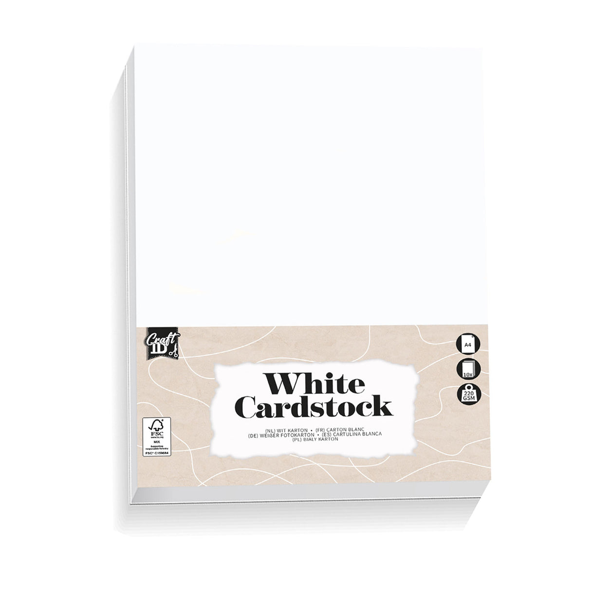 Groupe d'artisanat créatif hobby carton blanc a4, 10 feuilles