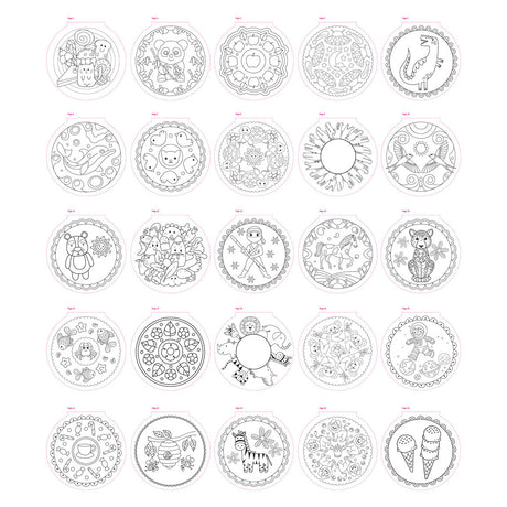Livre de coloriage mandala de groupe d'artisanat créatif, 25 pages à colorier