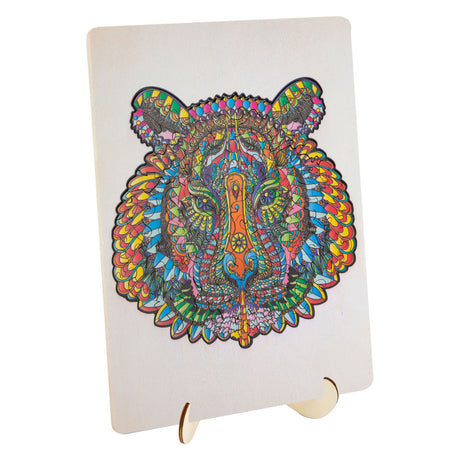 Brandless sans marque Puzzle en bois avec figurine de tigre - 130 pièces