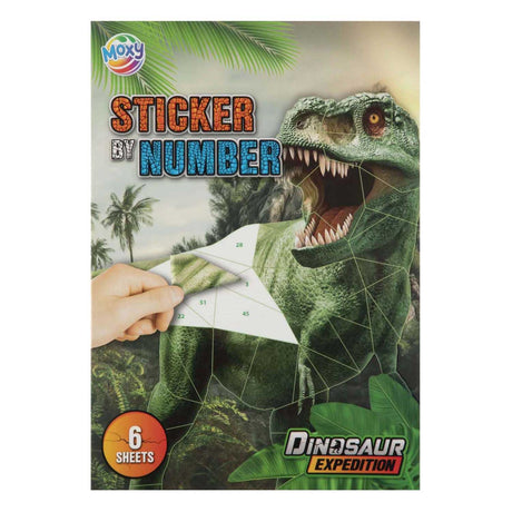 Autocollant Grafix par numéro dino a4 6 designs