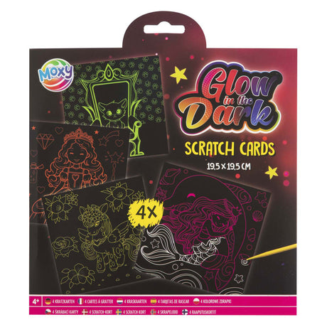 Les cartes à gratter de groupe d'artisanat créatif brillent dans le noir