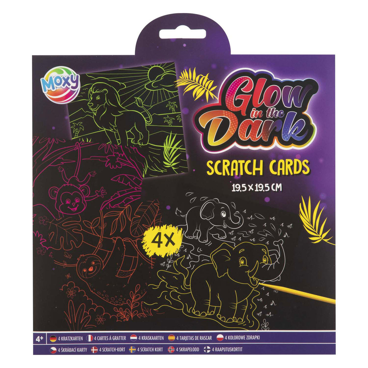 Les cartes à gratter de groupe d'artisanat créatif brillent dans le noir