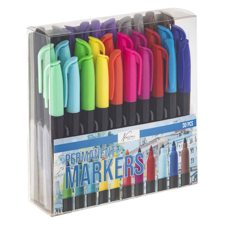 Marqueur permanent Nassau fine art 30pcs - marqueurs pour plastique - marqueurs pour adultes - dessin créatif - marqueurs
