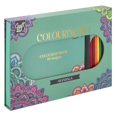 Ensemble de coloriage de groupe d'artisanat créatif mandala avec 10 crayons de couleur