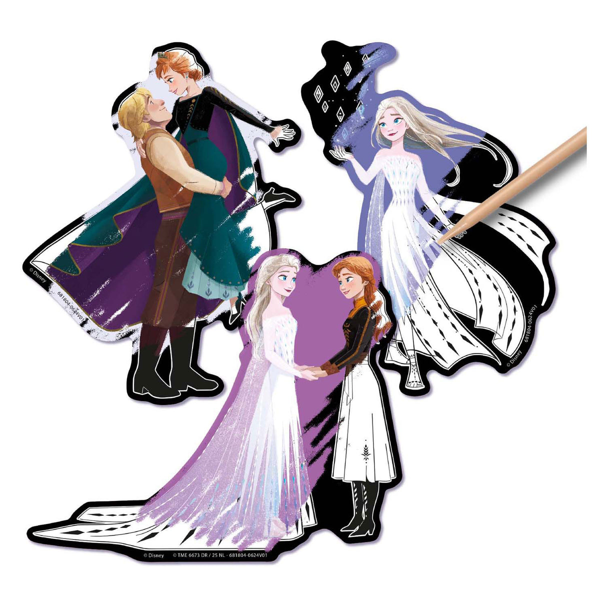 Autocollants à gratter Creative Craft Group - La Reine des Neiges, 6 pcs.