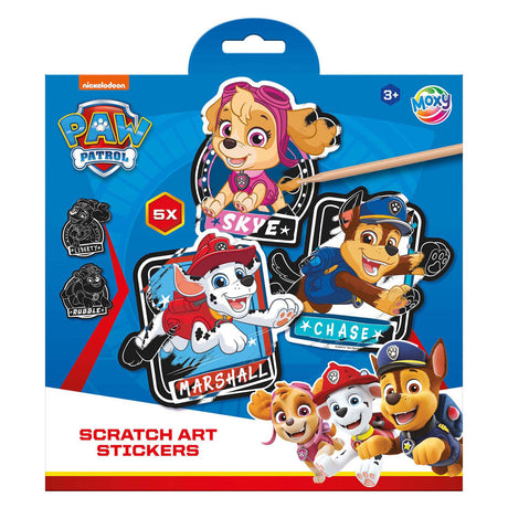 Autocollants à gratter pour groupe d'artisanat créatif - Paw Patrol, 6 pcs.