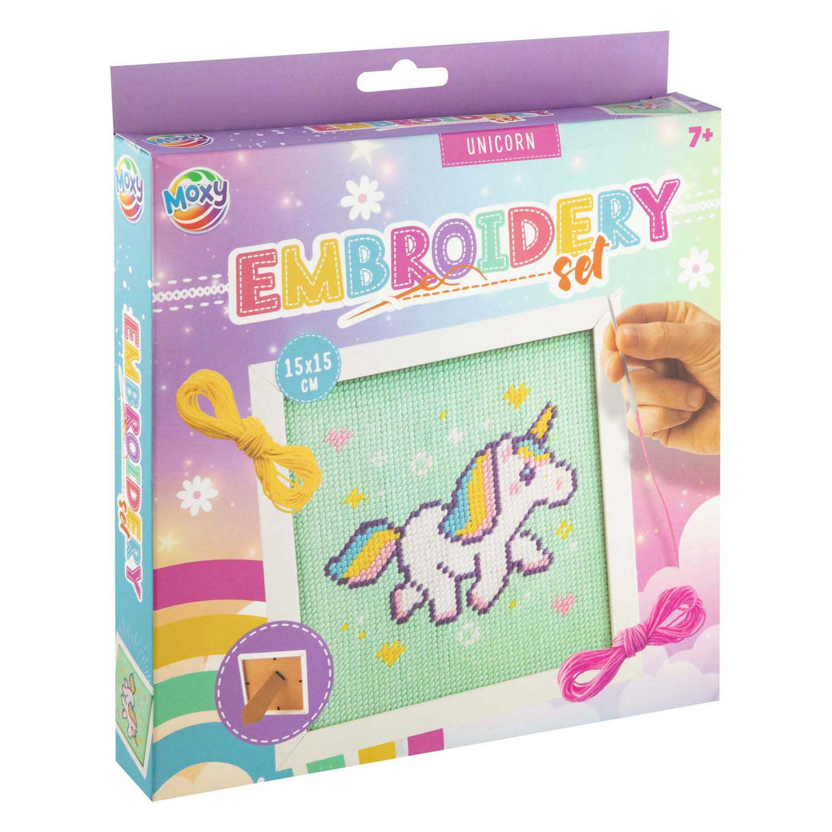 Groupe d'artisanat créatif broderie moxy dans un cadre 15x15cm